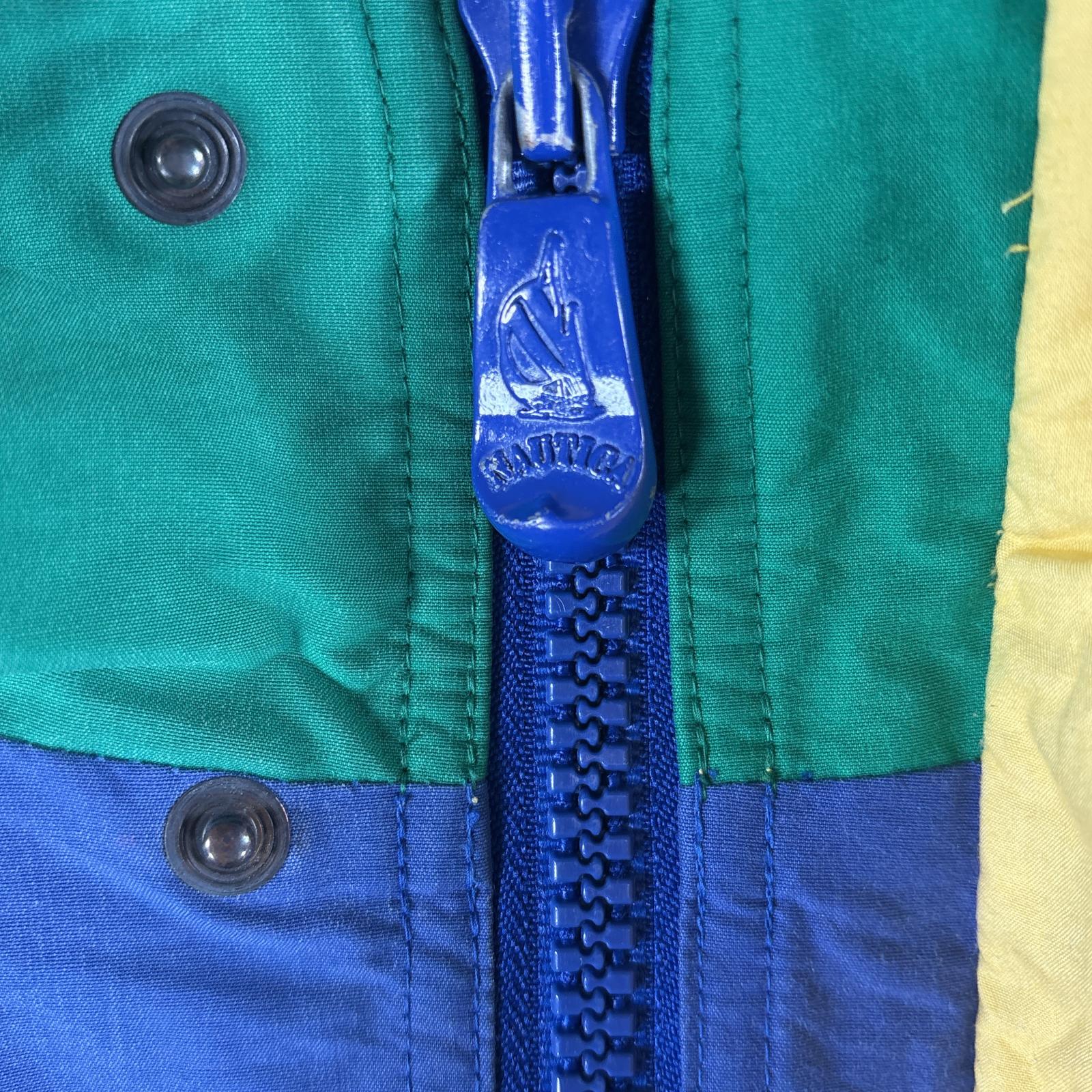 古着 90s/90年代 セーリングジャケット ワンポイントロゴ刺繍 大きいサイズ 収納フード XXL ブルー系 メンズ