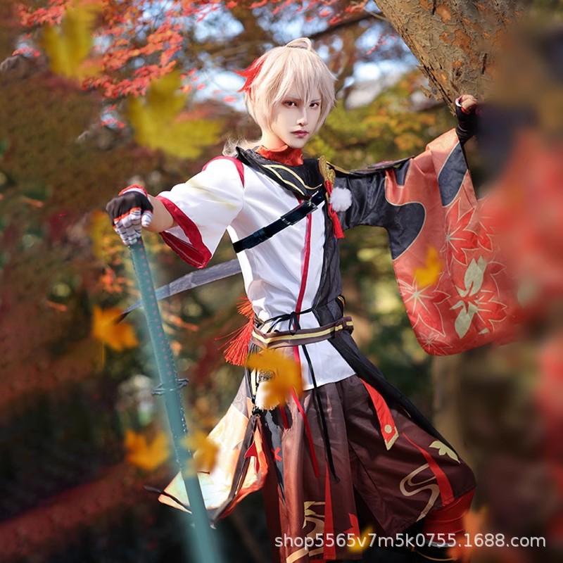 【即納】 元神cos服楓原万葉cos服稲妻フルセット武士コスプレ紳士服ゲームアニメ服 イベント用品