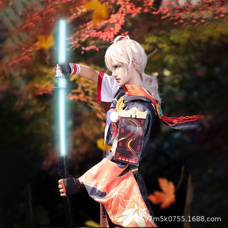 【即納】 元神cos服楓原万葉cos服稲妻フルセット武士コスプレ紳士服ゲームアニメ服 イベント用品
