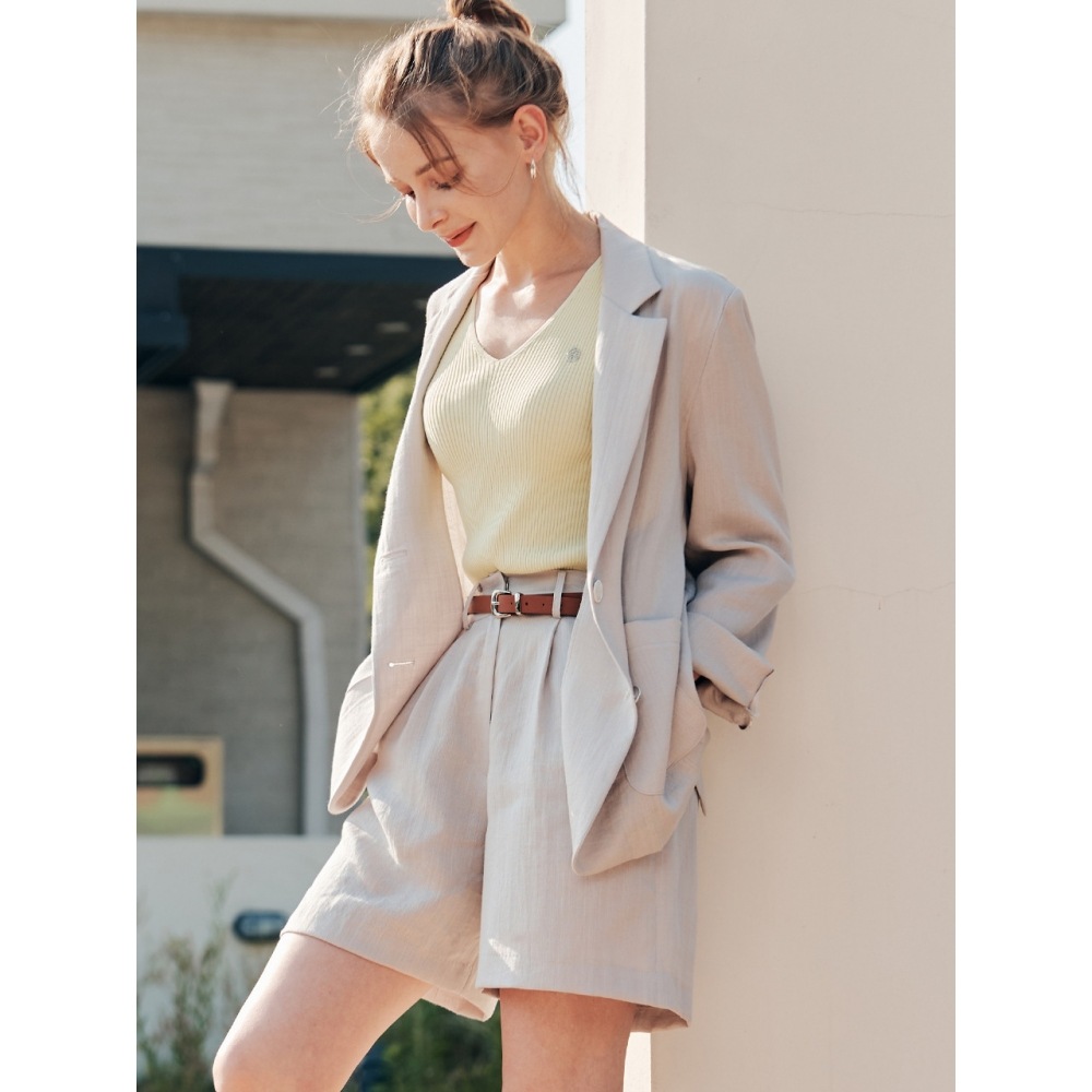 ゼロストリートアイスリネンバックカットジャケットグレー