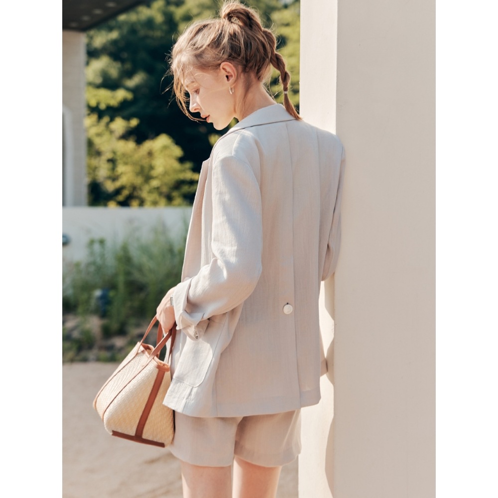 ゼロストリートアイスリネンバックカットジャケットグレー