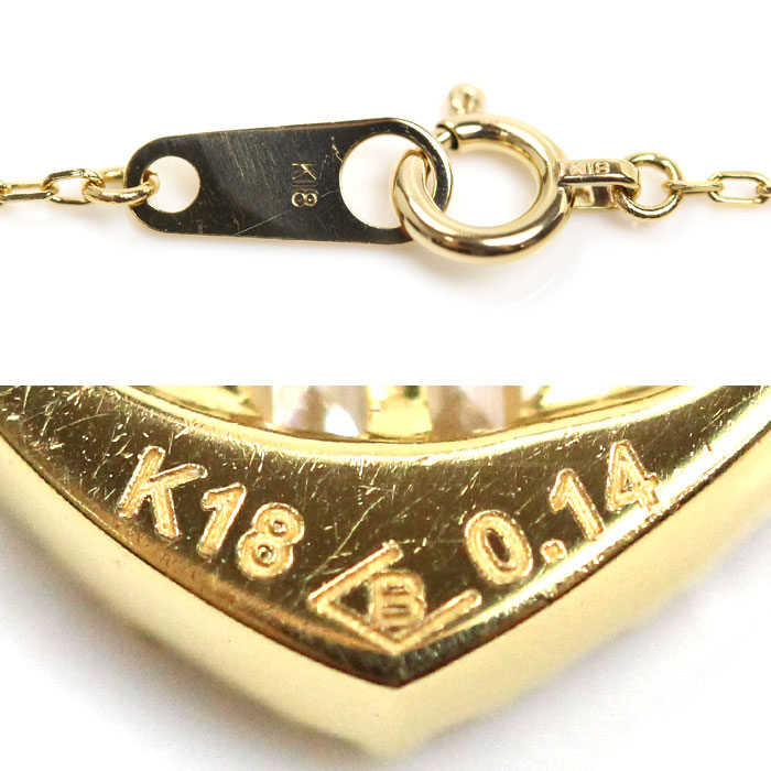 BELLESIORA ベルシオラ K18YG イエローゴールド ダイヤ ネックレス ダイヤモンド0.14ct 1.8g 36.5/40cm ハート レディース 中古 BELLESIORA ベルシオラ K18YG イエローゴールド ダイヤ ネックレス ダイヤモンド0.14ct 1.8g 36.5/40cm ハート レディース 中古