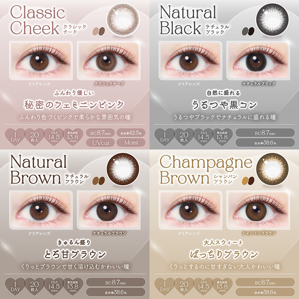 2箱セット エバーカラーワンデー ナチュラル／モイストレーベルUV 1箱20枚