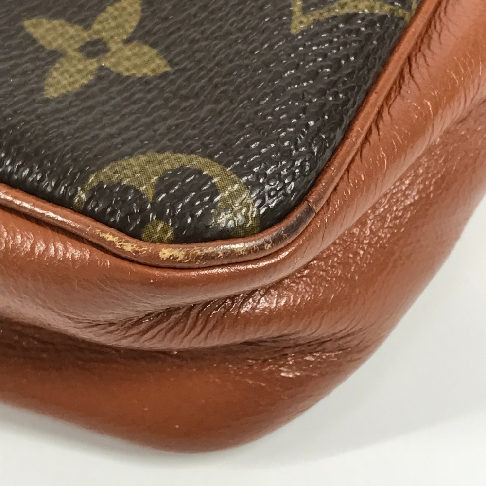 セカンドバッグ サックスポ モノグラム ヴィンテージ カバン ポーチ クラッチバッグ モノグラムキャンバス ブラウン