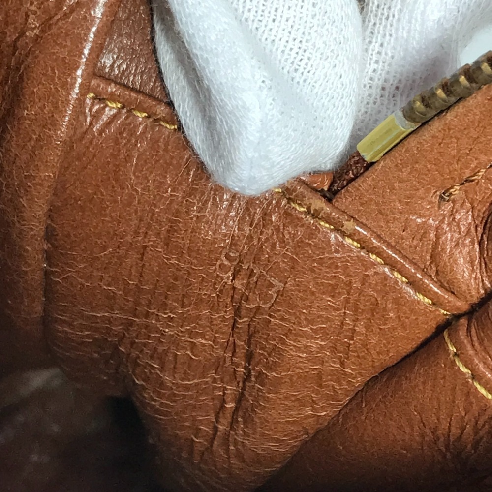 セカンドバッグ サックスポ モノグラム ヴィンテージ カバン ポーチ クラッチバッグ モノグラムキャンバス ブラウン