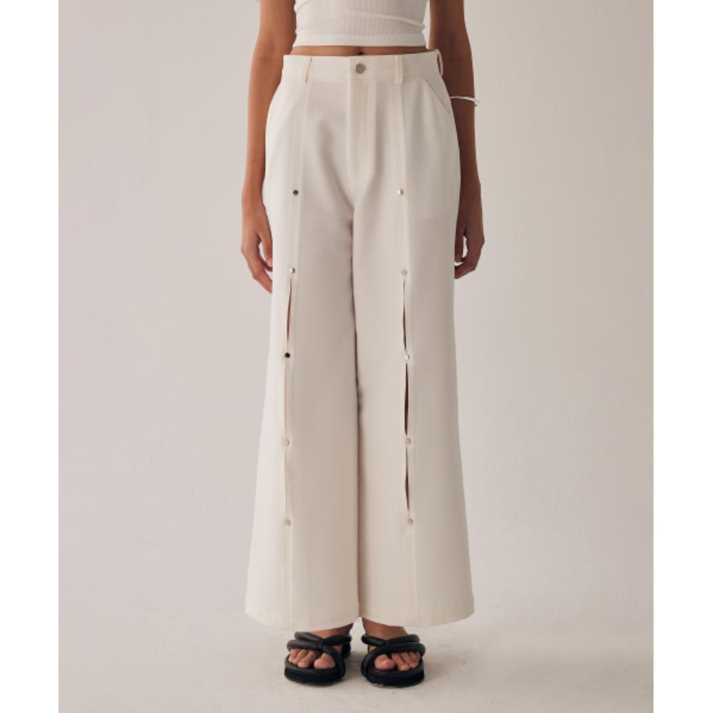 TREEMINGBIRD Rivet Slit Trouser White TMB246PT804_00