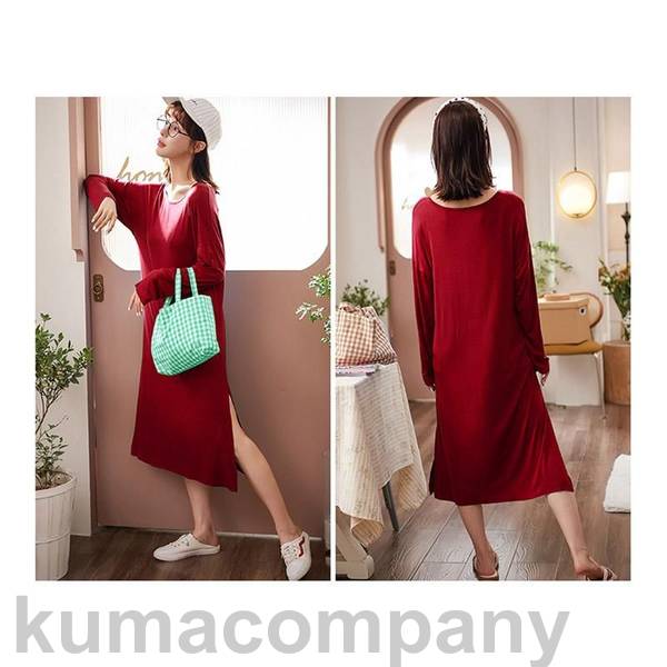 ネグリジェ 長袖ワンピース モダール綿 可愛いお姫様 ロング丈ネグリジェ パジャマ ナイトロープ レディース 部屋着 ゆったり ルームウェア