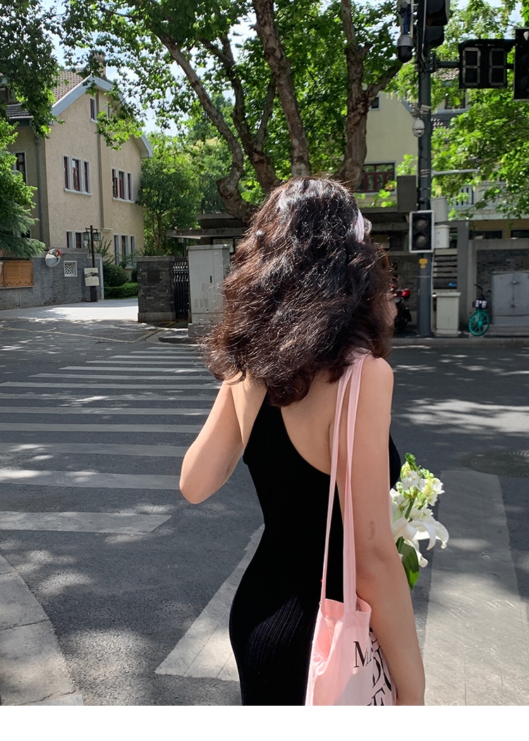 レディース ロング ウエスト Vネック サスペンダー ドレス 女性 夏 フレンチ レトロ ロングスカート スカート ブラック レッド ブラウン S M L かわいい 大人可愛い きれいめ シンプル