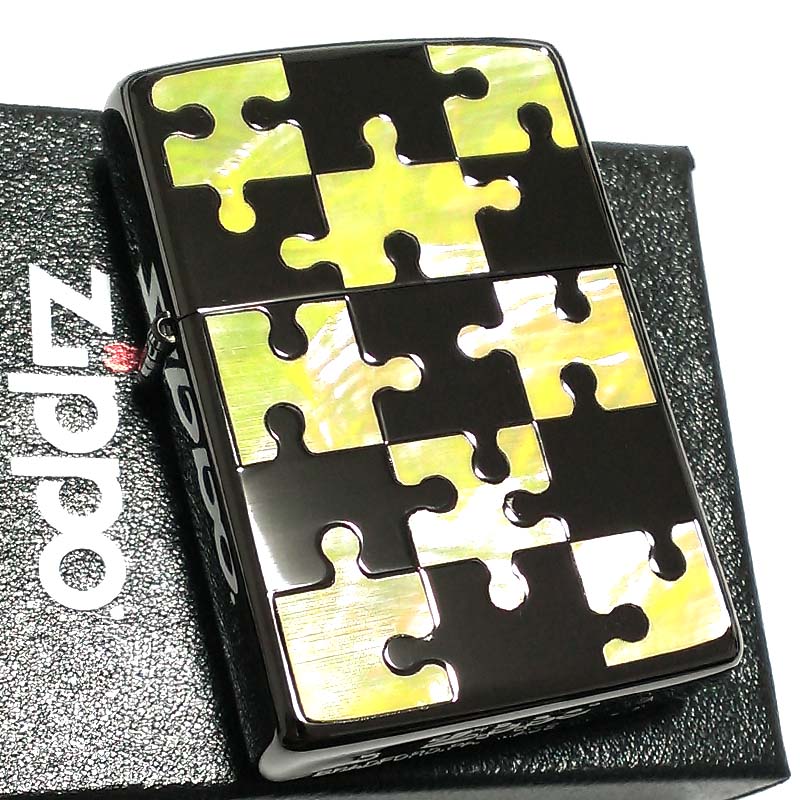 ZIPPO ライター シェルパズル ジッポ ブラックニッケル&イエローシェル 天然貝象嵌 シェルインレイ 両面加工 黒 可愛い おしゃれ メンズ ギフト プレゼント ZIPPO ライター シェルパズル ジッポ ブラックニッケル&イエローシェル 天然貝象嵌 シェルインレイ 両面加工 黒 可愛い おしゃれ メンズ ギフト プレゼント