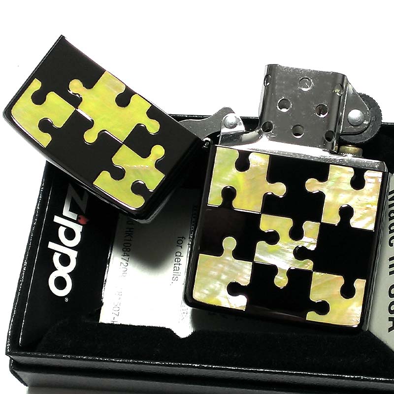 ZIPPO ライター シェルパズル ジッポ ブラックニッケル&イエローシェル 天然貝象嵌 シェルインレイ 両面加工 黒 可愛い おしゃれ メンズ ギフト プレゼント ZIPPO ライター シェルパズル ジッポ ブラックニッケル&イエローシェル 天然貝象嵌 シェルインレイ 両面加工 黒 可愛い おしゃれ メンズ ギフト プレゼント