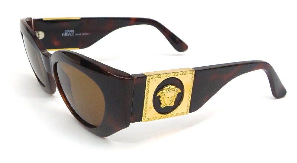 ｼﾞｬﾝﾆｳﾞｪﾙｻｰﾁ GIANNI VERSACE ｻﾝｸﾞﾗｽ べっ甲 ﾒﾃﾞｭｰｻ ﾌﾞﾗｳﾝ 【中古】(61904)