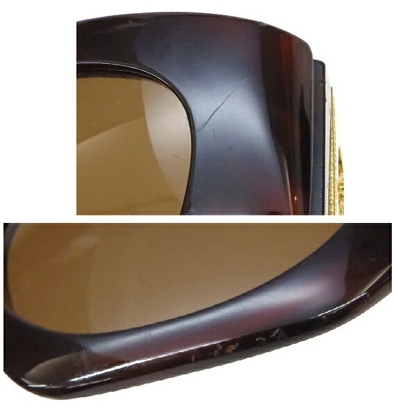 ｼﾞｬﾝﾆｳﾞｪﾙｻｰﾁ GIANNI VERSACE ｻﾝｸﾞﾗｽ べっ甲 ﾒﾃﾞｭｰｻ ﾌﾞﾗｳﾝ 【中古】(61904)