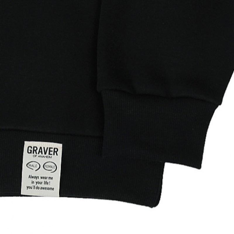 GRAVER ダックフェイス刺繍スマイルマンツーマンコバルトブルー