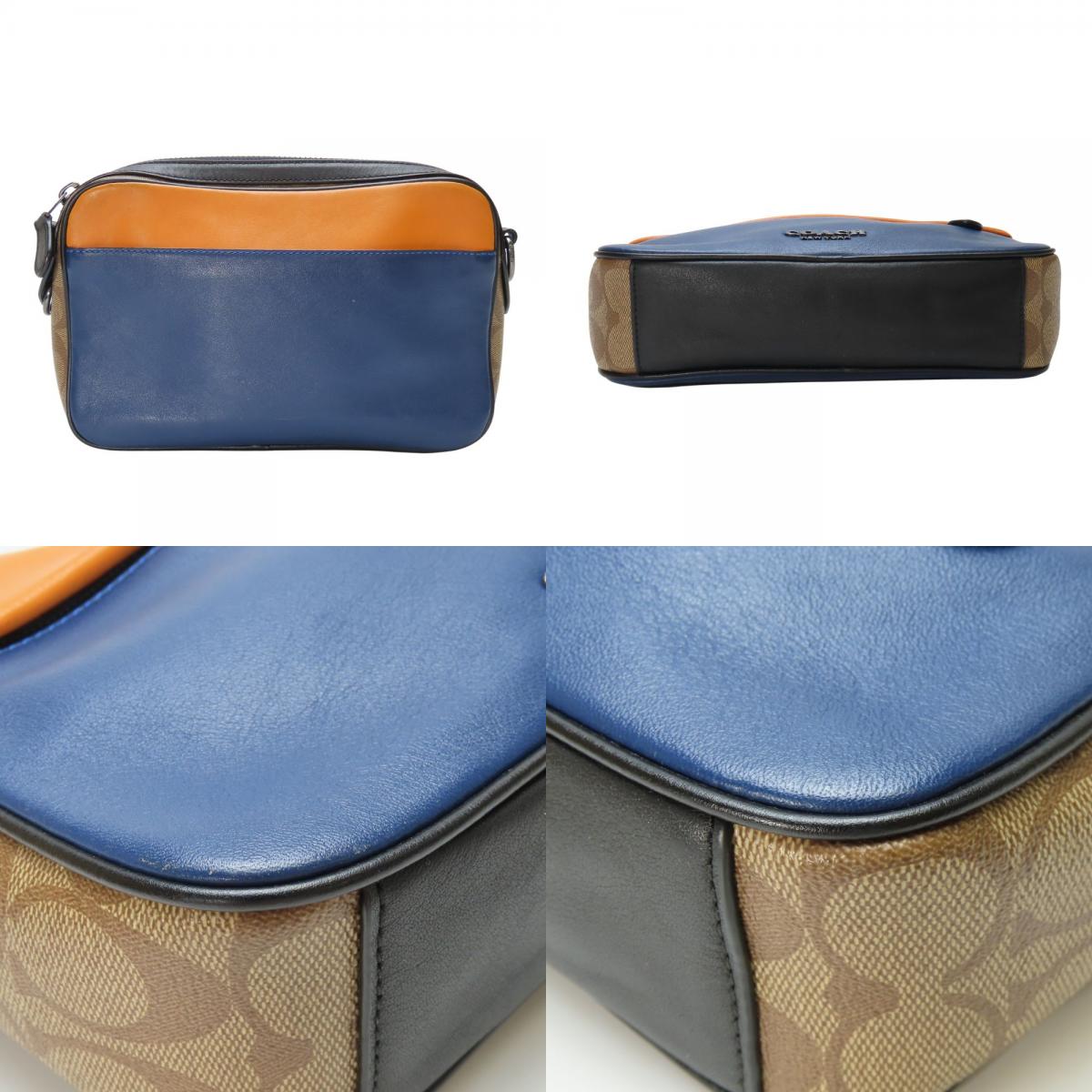 中古 ショルダーバッグ 89899 カメラバッグ シグネチャー レザー PVC ネイビー マルチカラー 2WAY 斜め掛け 普段使い カジュアル メンズ 男性 中古 ショルダーバッグ 89899 カメラバッグ シグネチャー レザー PVC ネイビー マルチカラー 2WAY 斜め掛け 普段使い カジュアル メンズ 男性