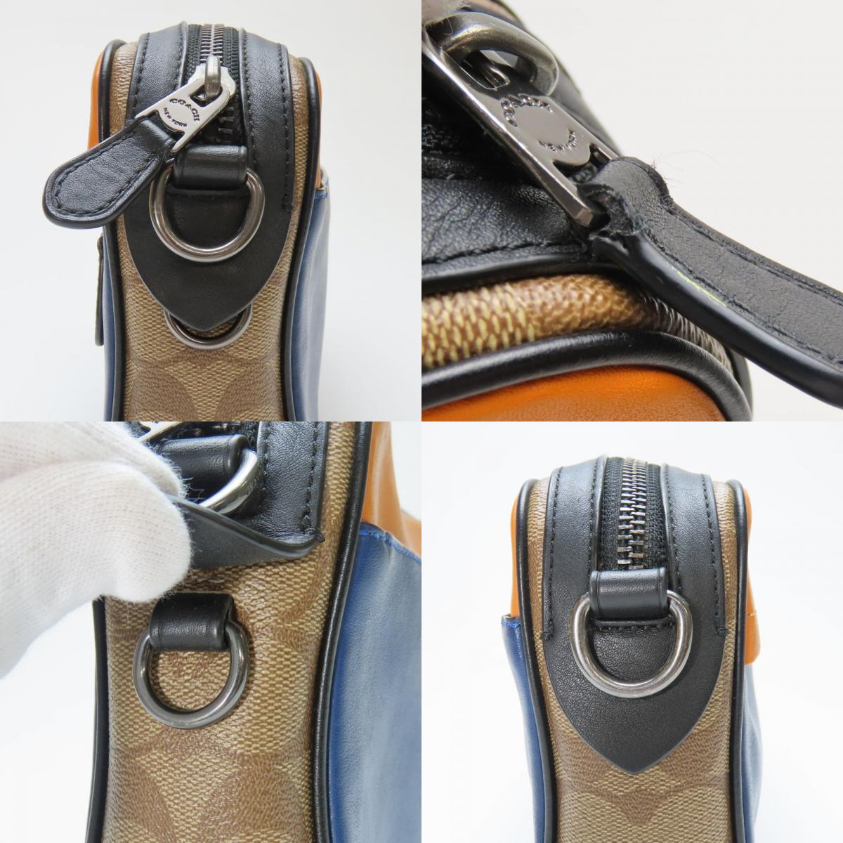 中古 ショルダーバッグ 89899 カメラバッグ シグネチャー レザー PVC ネイビー マルチカラー 2WAY 斜め掛け 普段使い カジュアル メンズ 男性 中古 ショルダーバッグ 89899 カメラバッグ シグネチャー レザー PVC ネイビー マルチカラー 2WAY 斜め掛け 普段使い カジュアル メンズ 男性