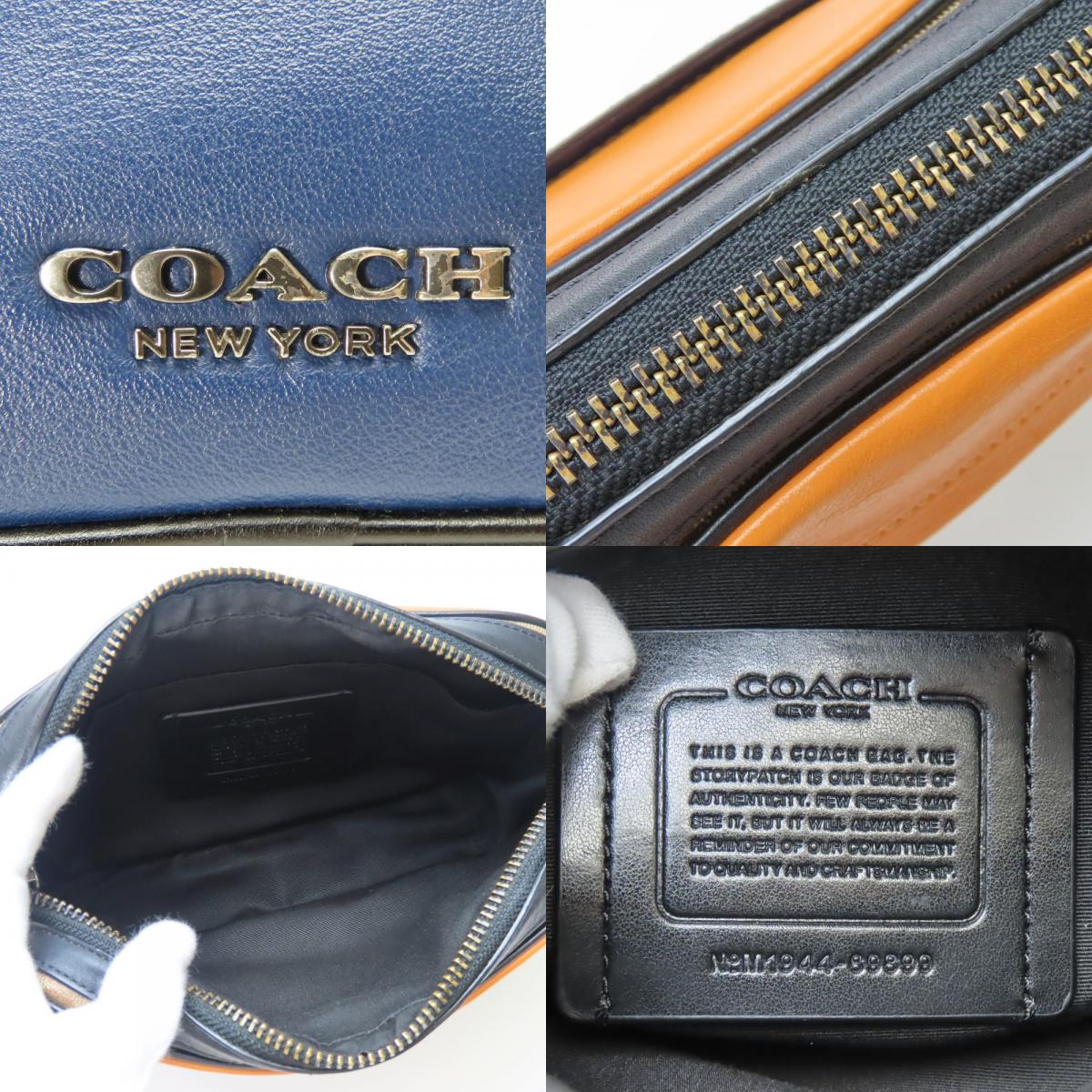 中古 ショルダーバッグ 89899 カメラバッグ シグネチャー レザー PVC ネイビー マルチカラー 2WAY 斜め掛け 普段使い カジュアル メンズ 男性 中古 ショルダーバッグ 89899 カメラバッグ シグネチャー レザー PVC ネイビー マルチカラー 2WAY 斜め掛け 普段使い カジュアル メンズ 男性