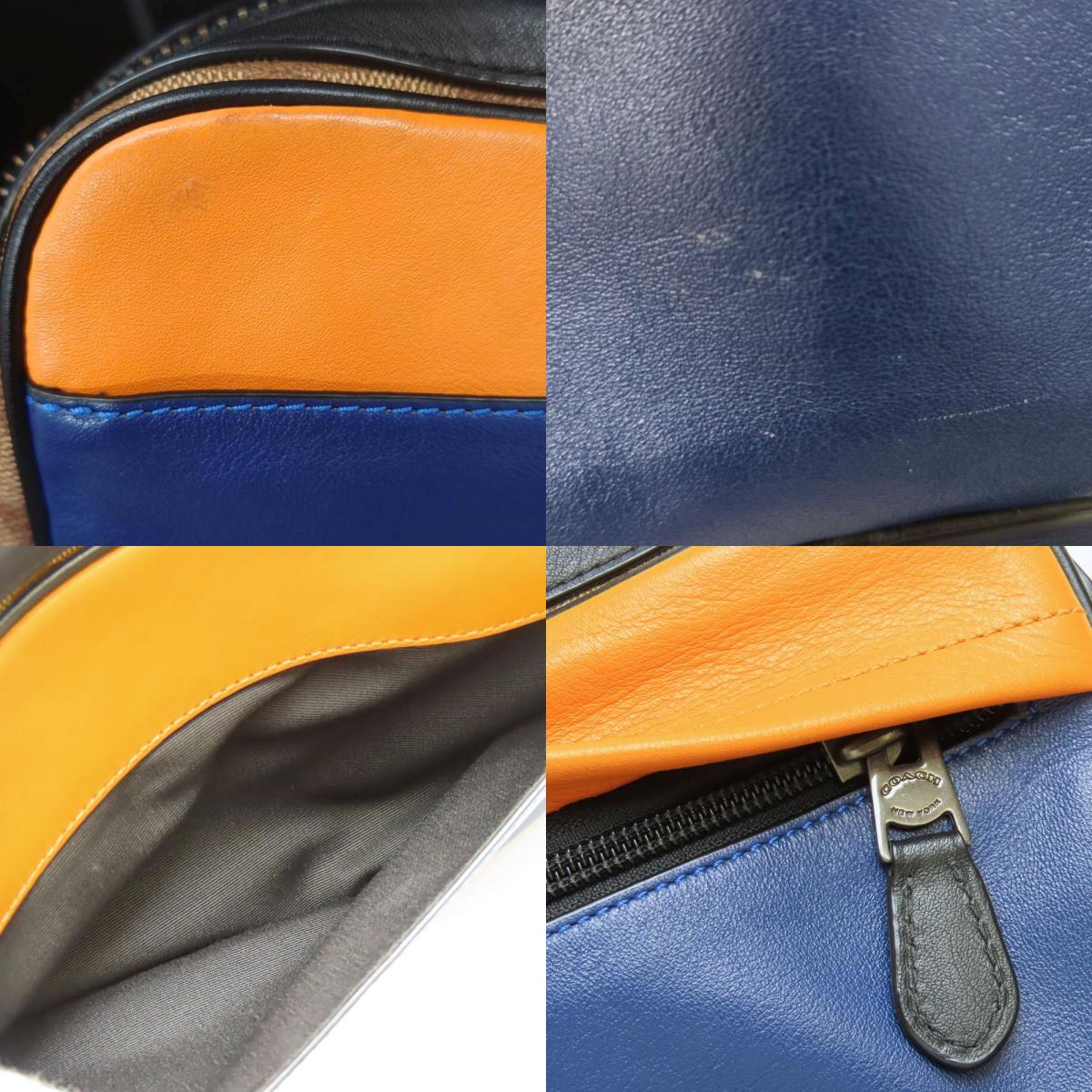 中古 ショルダーバッグ 89899 カメラバッグ シグネチャー レザー PVC ネイビー マルチカラー 2WAY 斜め掛け 普段使い カジュアル メンズ 男性 中古 ショルダーバッグ 89899 カメラバッグ シグネチャー レザー PVC ネイビー マルチカラー 2WAY 斜め掛け 普段使い カジュアル メンズ 男性