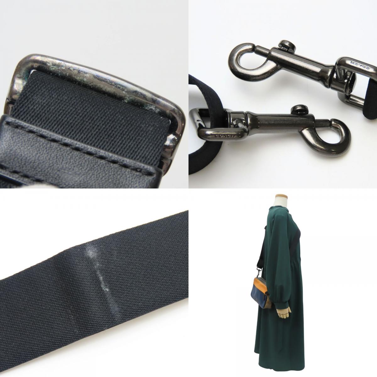 中古 ショルダーバッグ 89899 カメラバッグ シグネチャー レザー PVC ネイビー マルチカラー 2WAY 斜め掛け 普段使い カジュアル メンズ 男性 中古 ショルダーバッグ 89899 カメラバッグ シグネチャー レザー PVC ネイビー マルチカラー 2WAY 斜め掛け 普段使い カジュアル メンズ 男性