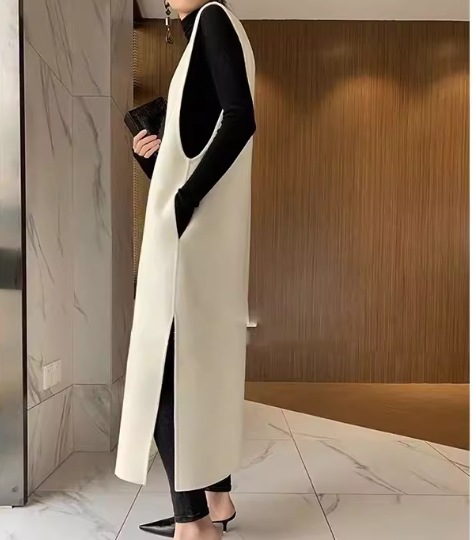 レディース ワンピース プルオーバー ニットワンピ ロング マキシ 袖なし ノースリーブ Vネック Aライン かわいい 大人可愛い きれいめ シンプル カジュアル 上品 おしゃれ ガーリー エレガント