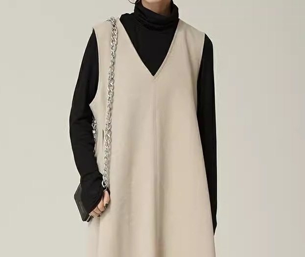 レディース ワンピース プルオーバー ニットワンピ ロング マキシ 袖なし ノースリーブ Vネック Aライン かわいい 大人可愛い きれいめ シンプル カジュアル 上品 おしゃれ ガーリー エレガント