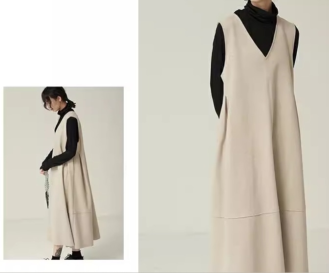 レディース ワンピース プルオーバー ニットワンピ ロング マキシ 袖なし ノースリーブ Vネック Aライン かわいい 大人可愛い きれいめ シンプル カジュアル 上品 おしゃれ ガーリー エレガント