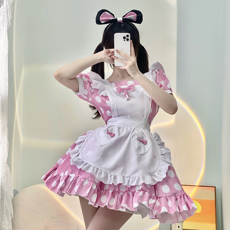 日本楽天アリス水玉メイドコスチュームロリータドレスピンクコスプレ衣装ミッキーコスチューム 日本楽天アリス水玉メイドコスチュームロリータドレスピンクコスプレ衣装ミッキーコスチューム