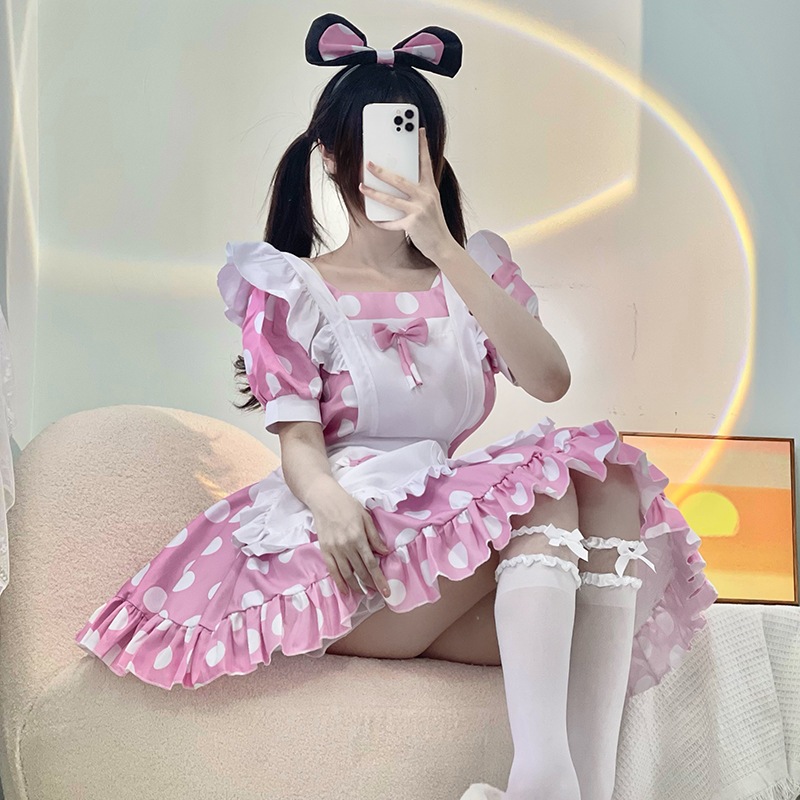 日本楽天アリス水玉メイドコスチュームロリータドレスピンクコスプレ衣装ミッキーコスチューム 日本楽天アリス水玉メイドコスチュームロリータドレスピンクコスプレ衣装ミッキーコスチューム
