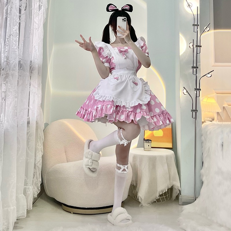 日本楽天アリス水玉メイドコスチュームロリータドレスピンクコスプレ衣装ミッキーコスチューム 日本楽天アリス水玉メイドコスチュームロリータドレスピンクコスプレ衣装ミッキーコスチューム
