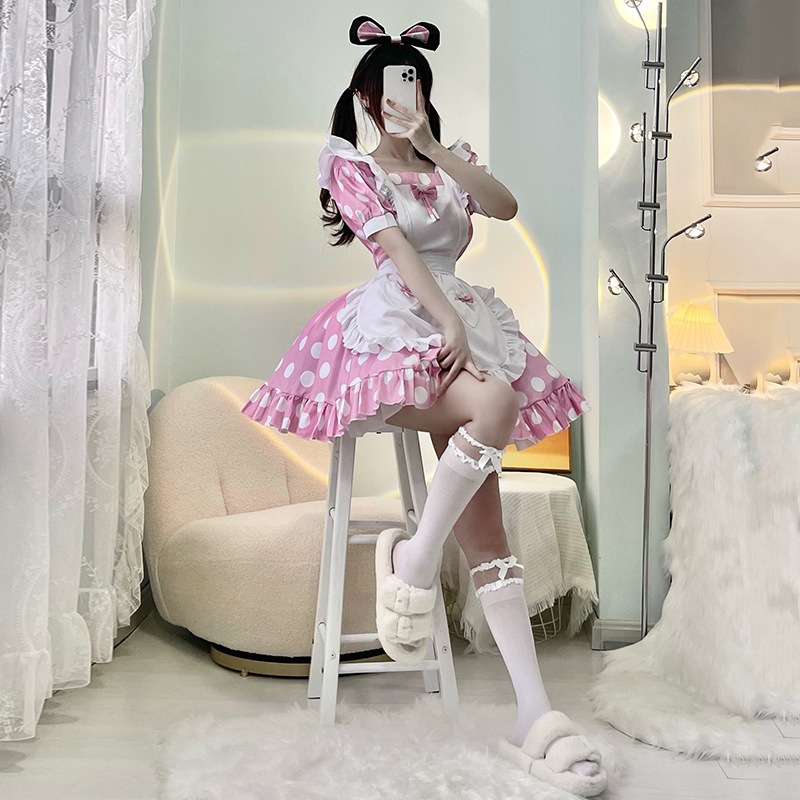 日本楽天アリス水玉メイドコスチュームロリータドレスピンクコスプレ衣装ミッキーコスチューム 日本楽天アリス水玉メイドコスチュームロリータドレスピンクコスプレ衣装ミッキーコスチューム