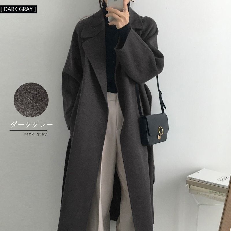 衣長115CM 秋冬高品質アウターベルト付きゆるロングチェスターコート ても厚い 韓国ファッション 衣長115CM 秋冬高品質アウターベルト付きゆるロングチェスターコート ても厚い 韓国ファッション