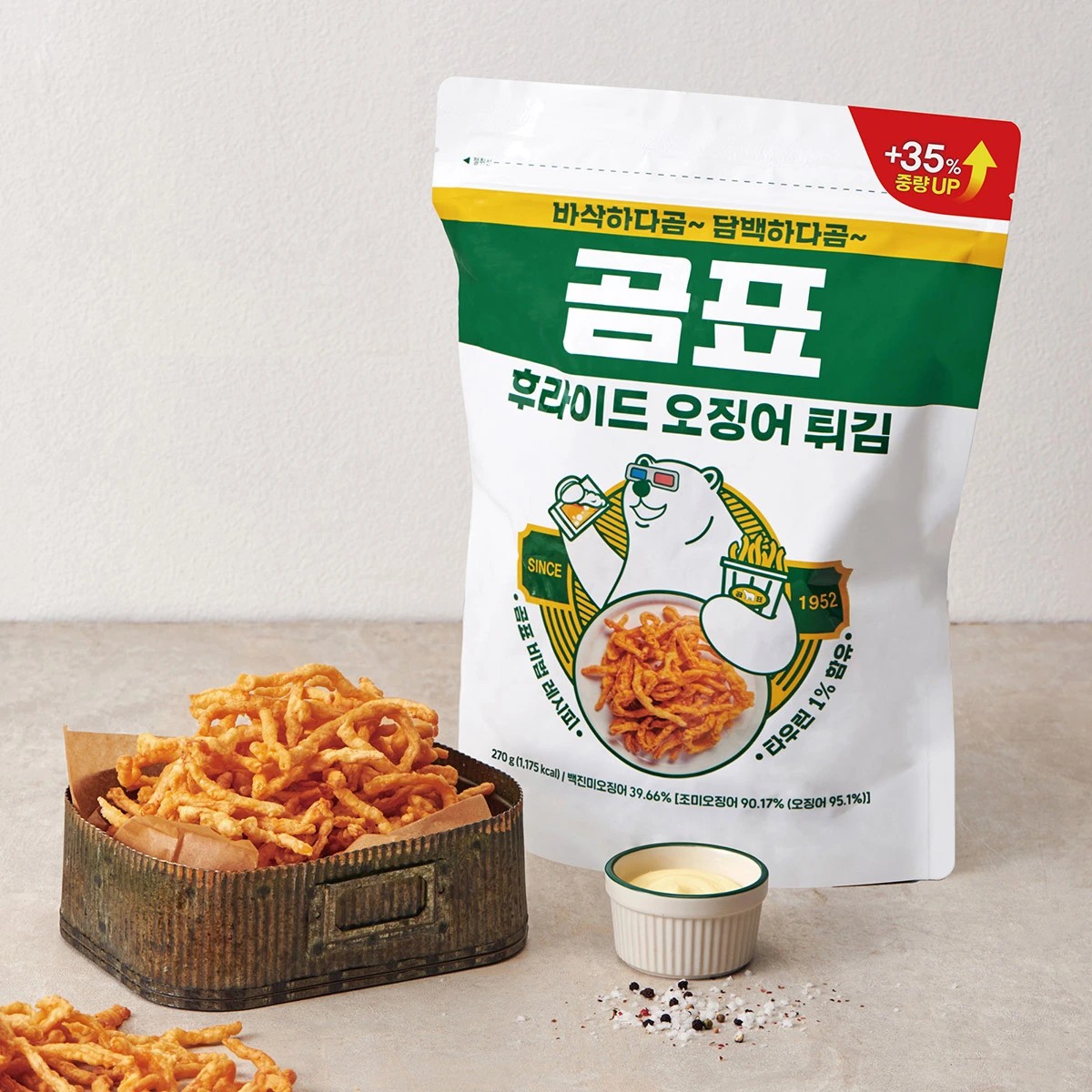 韓国-K MEAL-熊印 フライド イカ 270g おつまみ おやつ おいしい キャンプ 家庭 韓国-K MEAL-熊印 フライド イカ 270g おつまみ おやつ おいしい キャンプ 家庭