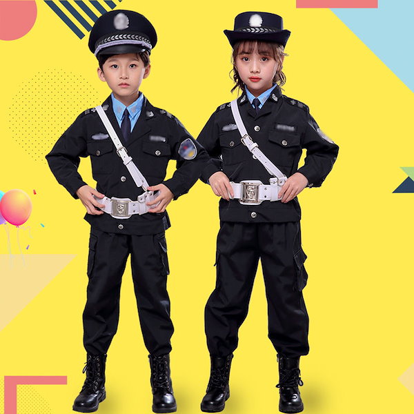 Qoo10] 子供の小さな軍服小さな交通警察のパフォー