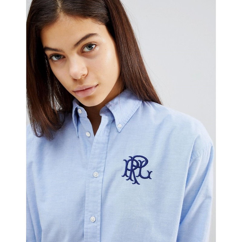 ラルフ ローレン レディース トップス ブラウス・シャツ【Polo Ralph Lauren Boyfriend Shirt Logo Crest】Blue ラルフ ローレン レディース トップス ブラウス・シャツ【Polo Ralph Lauren Boyfriend Shirt Logo Crest】Blue