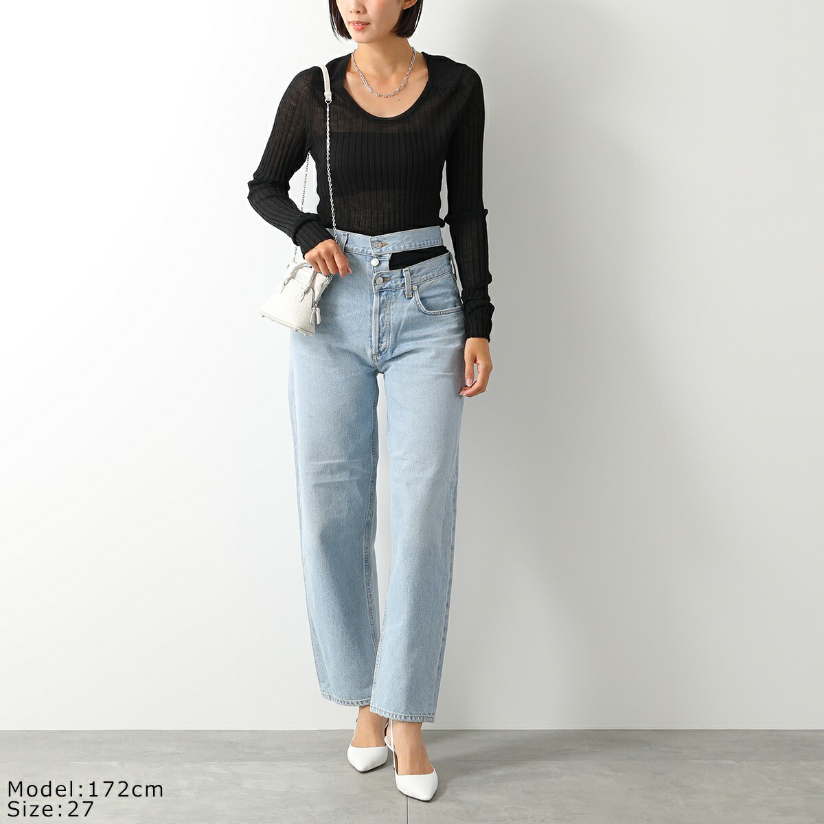 AGOLDE エーゴールドイー ジーンズ BROKEN WAISTBAND A9045-1141 レディース デニム ストレート カットアウト カットオフ SI AGOLDE エーゴールドイー ジーンズ BROKEN WAISTBAND A9045-1141 レディース デニム ストレート カットアウト カットオフ SI