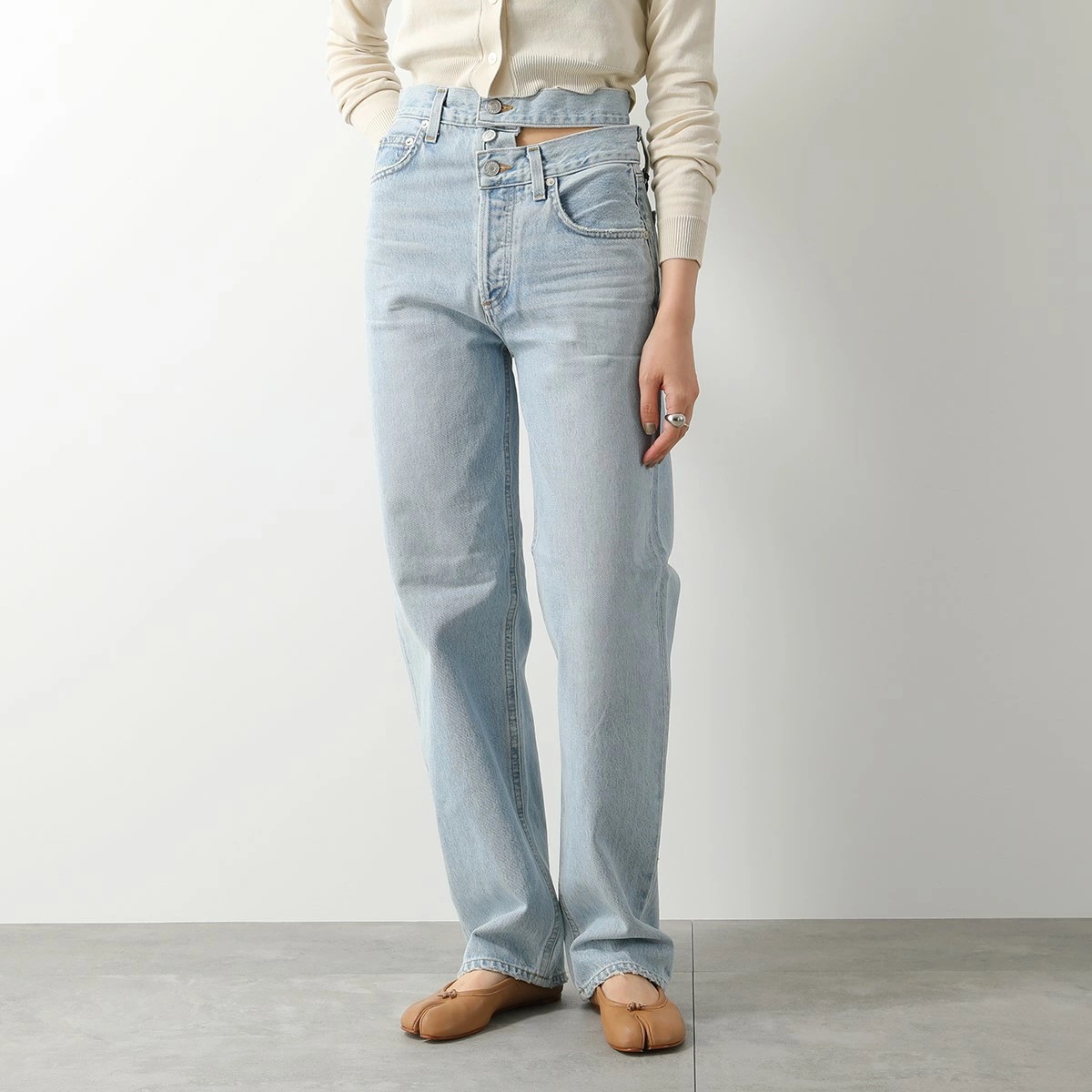 AGOLDE エーゴールドイー ジーンズ BROKEN WAISTBAND A9045-1141 レディース デニム ストレート カットアウト カットオフ SI AGOLDE エーゴールドイー ジーンズ BROKEN WAISTBAND A9045-1141 レディース デニム ストレート カットアウト カットオフ SI