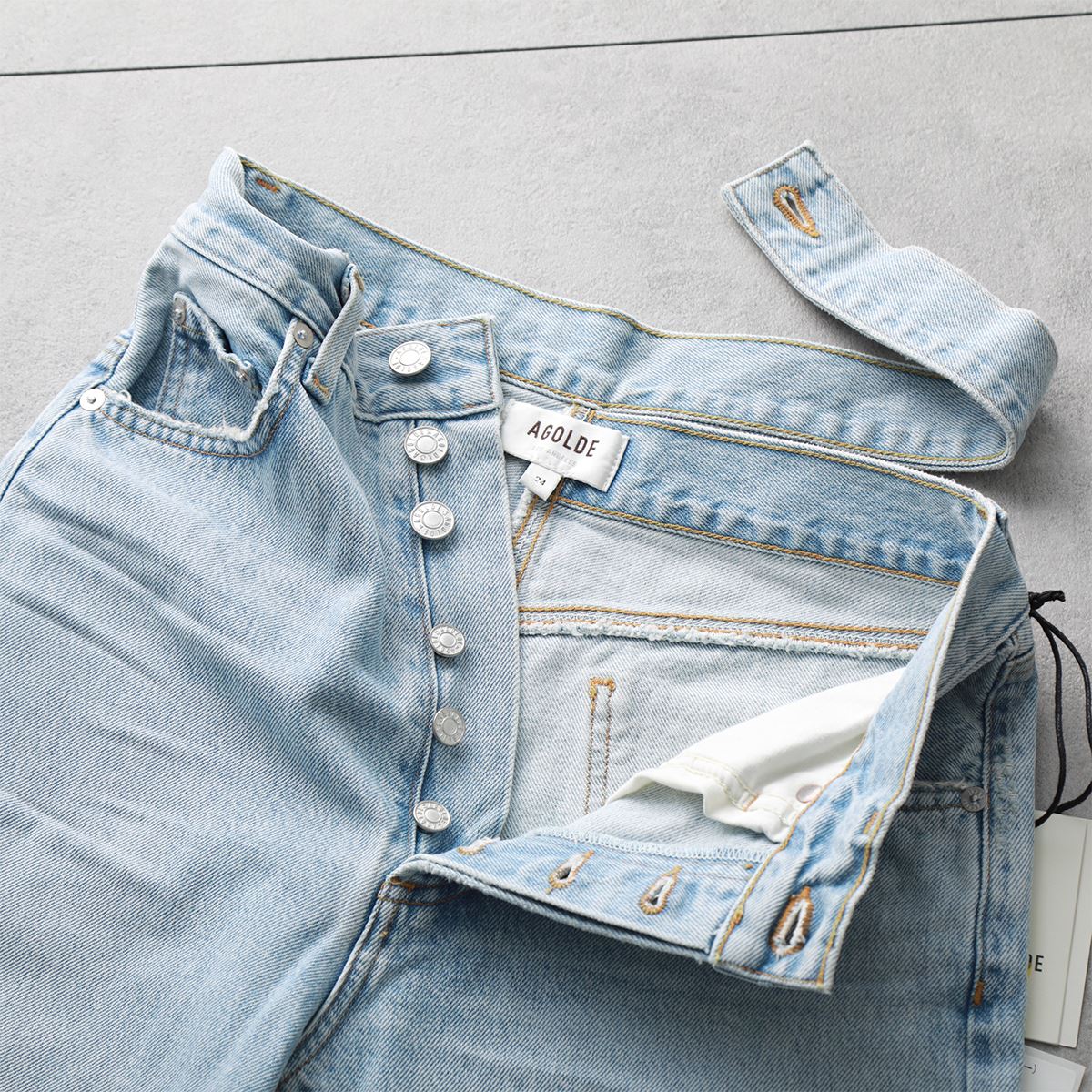 AGOLDE エーゴールドイー ジーンズ BROKEN WAISTBAND A9045-1141 レディース デニム ストレート カットアウト カットオフ SI AGOLDE エーゴールドイー ジーンズ BROKEN WAISTBAND A9045-1141 レディース デニム ストレート カットアウト カットオフ SI