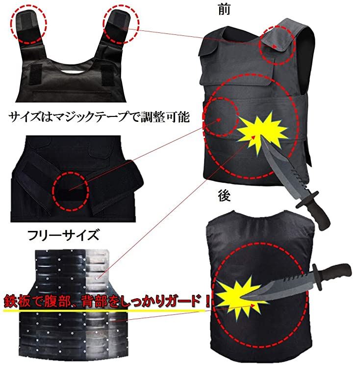 ST TS 防刃 ベスト + 手袋 アームカバー 3点セット フリーサイズ チョッキ 暴漢 対策 警備 警護 護身 サバゲー ST TS 防刃 ベスト + 手袋 アームカバー 3点セット フリーサイズ チョッキ 暴漢 対策 警備 警護 護身 サバゲー