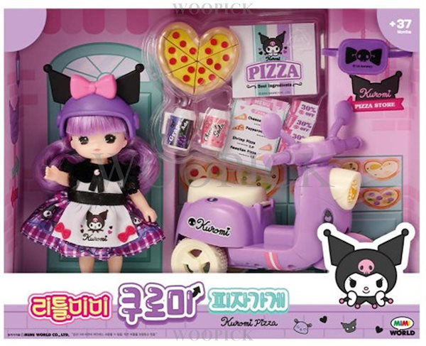 韓国 リトルミミ サンリオ クロミ kuromi ピザショップ 人形