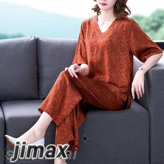 ルームウェア 五分袖tシャツ 7分丈パンツ セットアップ レディース カジュアル 夏 部屋着 接触冷感 ひんやり 薄手 Vネック ブラウス プルオーバー 春 夏 秋 ゆったり 敬老の日 散歩 上品 3 ルームウェア 五分袖tシャツ 7分丈パンツ セットアップ レディース カジュアル 夏 部屋着 接触冷感 ひんやり 薄手 Vネック ブラウス プルオーバー 春 夏 秋 ゆったり 敬老の日 散歩 上品 3