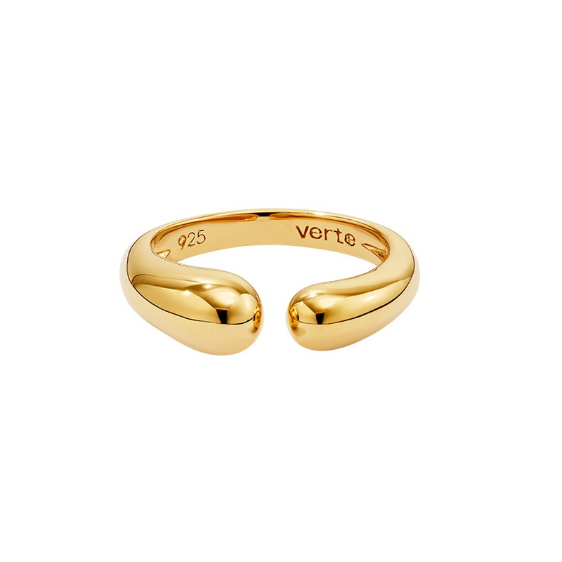 Cinq.silver.200 / epais ouvert リング (gold)