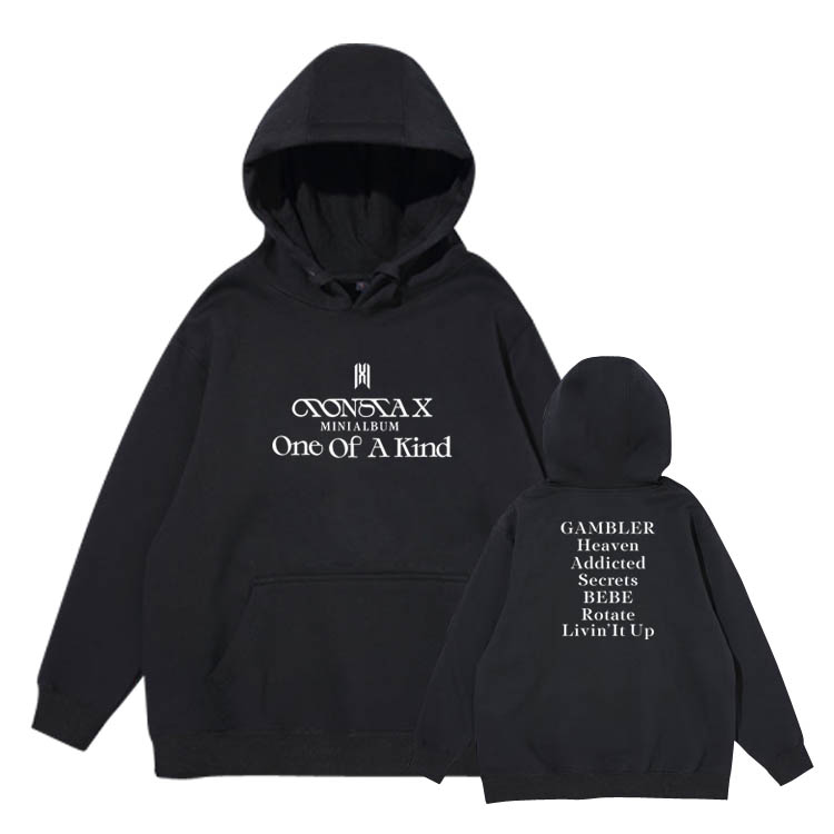 Monsta X アルバム ワン オブ ア カインド サポート フード付きジャケット プラス フリース ルーズ セーター Monsta X アルバム ワン オブ ア カインド サポート フード付きジャケット プラス フリース ルーズ セーター