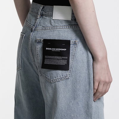 Badblood ダークデニム ワイドレッグパンツ XS 2025年最新】BadBlood デニムの人気アイテム - メルカリ