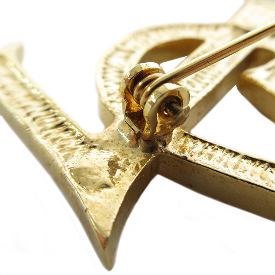 イヴ サンローラン YVES SAINT LAURENT ブローチ YSL ロゴ メタル