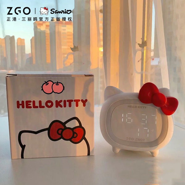 ハローキティ 目覚まし時計 Qoo10] ハローキティ子供用目覚まし時計 Blue