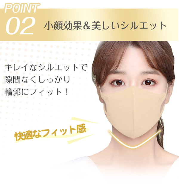Qoo10] 高評価 新色 バイカラー 小顔3Dマスク