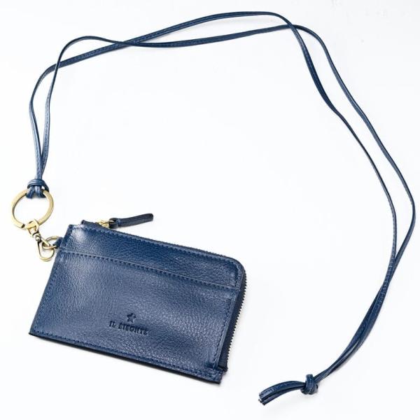 コインケース ネックストラップ付 L字ファスナー メンズ レディース 小銭入れ バケッタレザー ネイビー SCP064PV0001BL145B コインケース ネックストラップ付 L字ファスナー メンズ レディース 小銭入れ バケッタレザー ネイビー SCP064PV0001BL145B