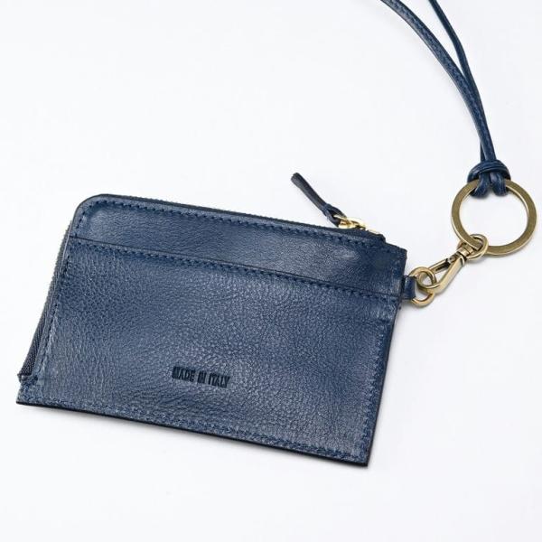 コインケース ネックストラップ付 L字ファスナー メンズ レディース 小銭入れ バケッタレザー ネイビー SCP064PV0001BL145B コインケース ネックストラップ付 L字ファスナー メンズ レディース 小銭入れ バケッタレザー ネイビー SCP064PV0001BL145B