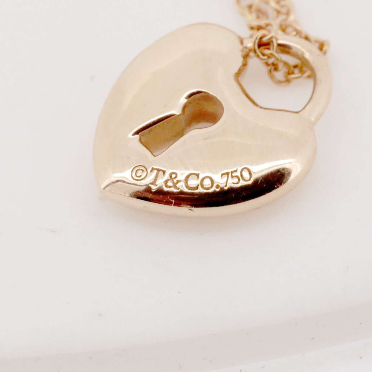 ハートロック ネックレス K18PG(18金 ピンクゴールド) 質屋出品 ハートロック ネックレス K18PG(18金 ピンクゴールド) 質屋出品