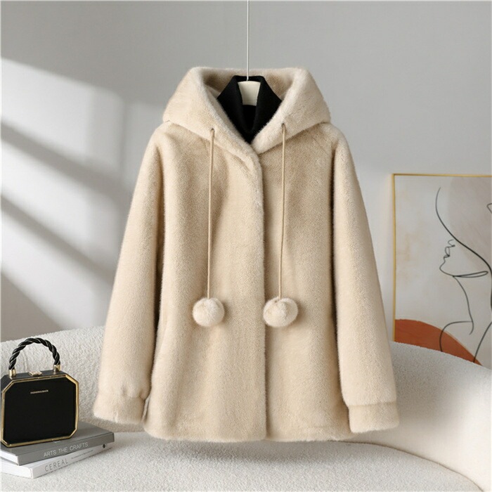 【即納】ファーコート レディース 冬 ブルゾン ジャケット 防寒 アウター フード付き コート ボア ゆったり オーバーサイズ 防寒コート もこもこ 上着 ビッグシルエット 大きいサイズ ふわふわ 暖