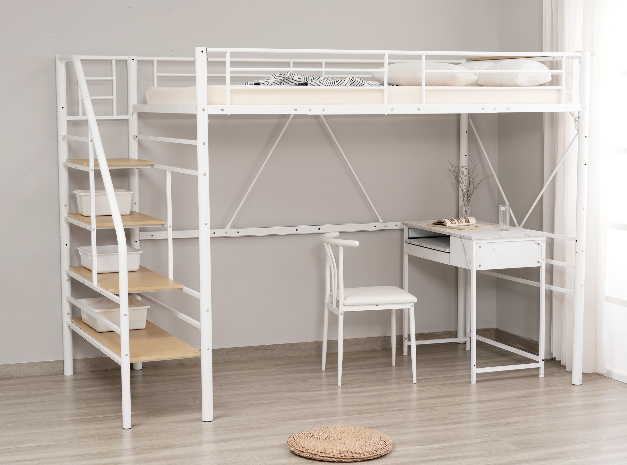 【即日発送】SD ロフトベッド 階段付き パイプベッドセミダブル コンセント付き 収納 スチール 耐震 ベッド シングル パイプベッド パイプベッドフレームのみ【SDセミダブル】 【即日発送】SD ロフトベッド 階段付き パイプベッドセミダブル コンセント付き 収納 スチール 耐震 ベッド シングル パイプベッド パイプベッドフレームのみ【SDセミダブル】